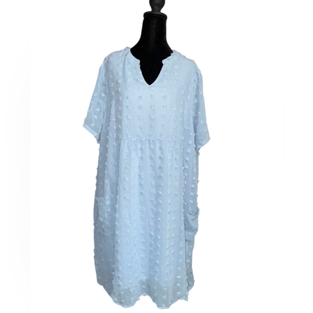 Chic Light Blue Midi Dress